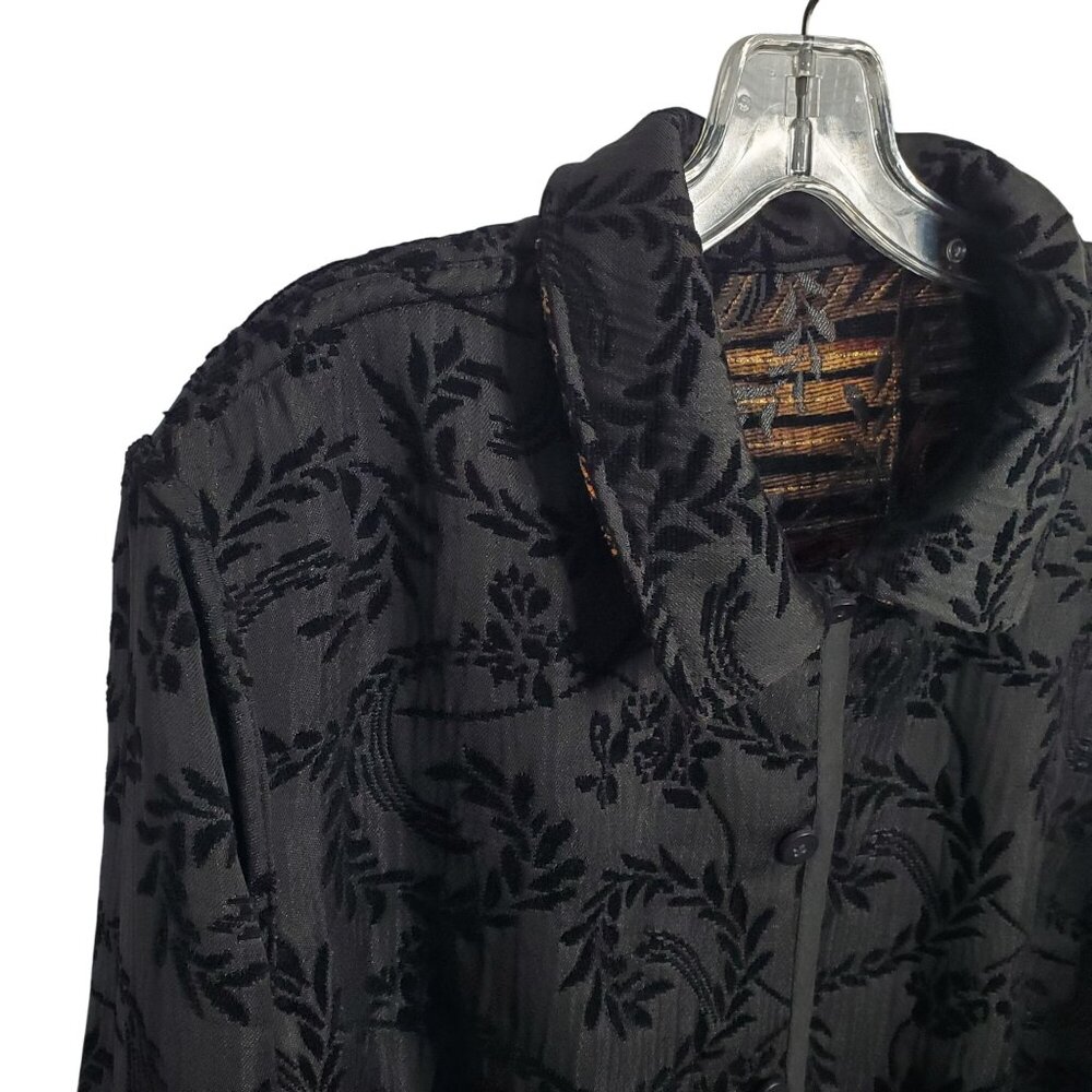 Coldwater Creek Size XL Jacket Reversible Tapestry Jacquard Chenille Velvety Art - Picture 10 of 15